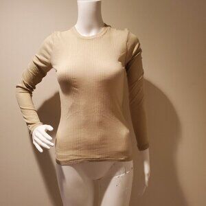 NWT Madewell Variegated Ribbed Crewneck T-Shirt Pale Lichen S